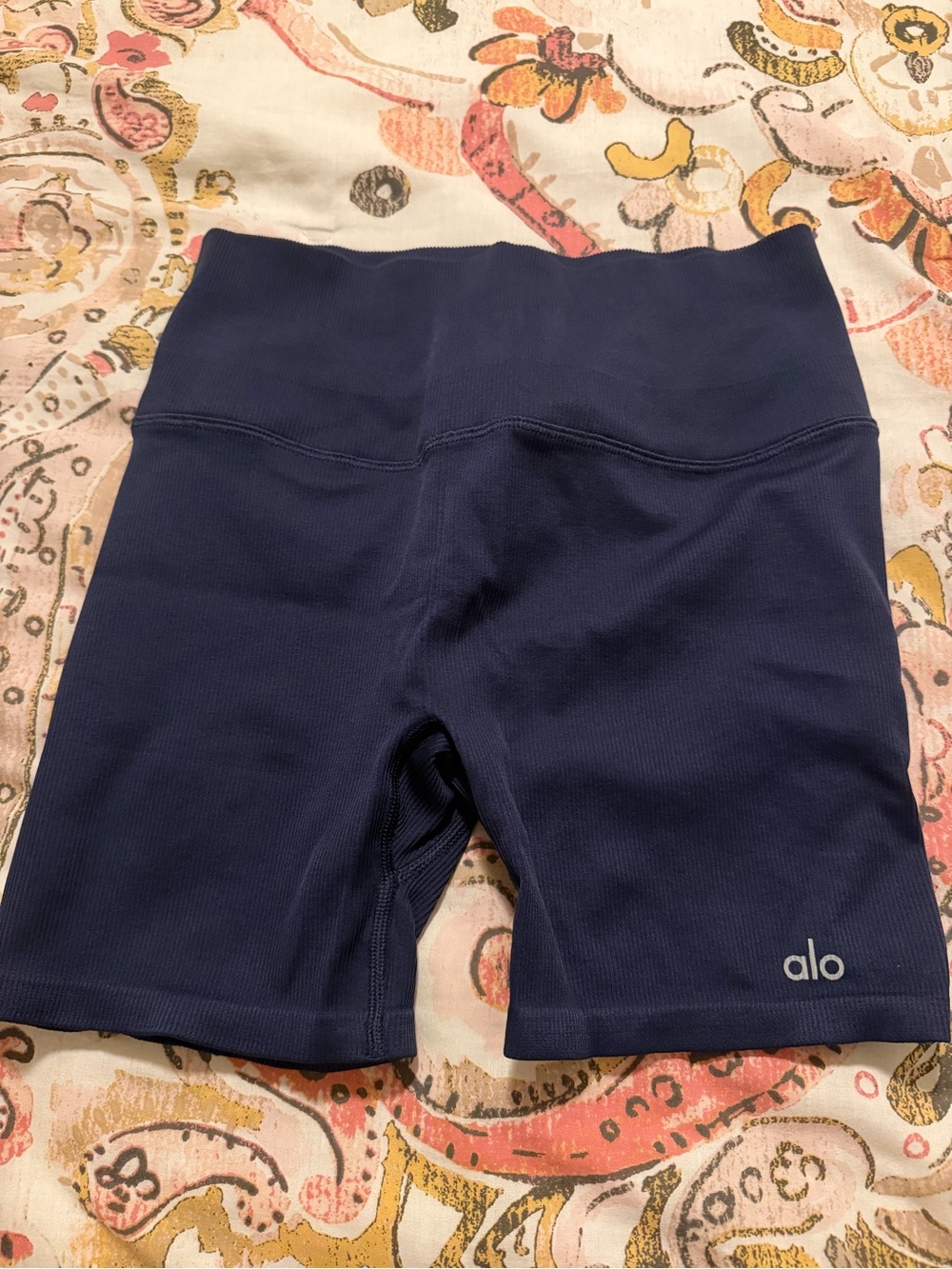 ALO Yoga Navy High-Rise Bike Shorts